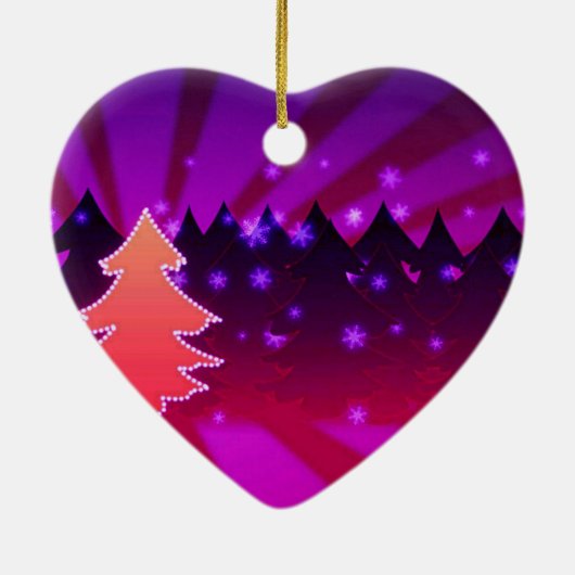 kerstbomen, Paars Keramisch Ornament (Achterkant)