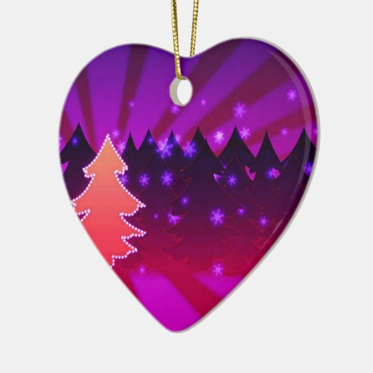 kerstbomen, Paars Keramisch Ornament (Links)