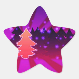 kerstbomen, Paars Ster Sticker