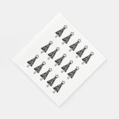 kerstbomen Papier, luiers, zwart-wit Servet (Hoek)