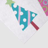 kerstbomen, papier met papiernoel, roze en blauw (Detail)