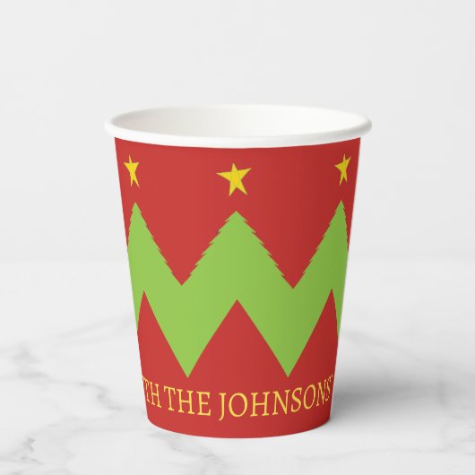 kerstbomen papieren bekers (Achterkant)