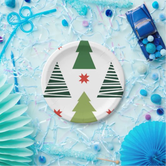 kerstbomen papieren bordje (Feest)