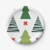 kerstbomen papieren bordje (Voorkant)