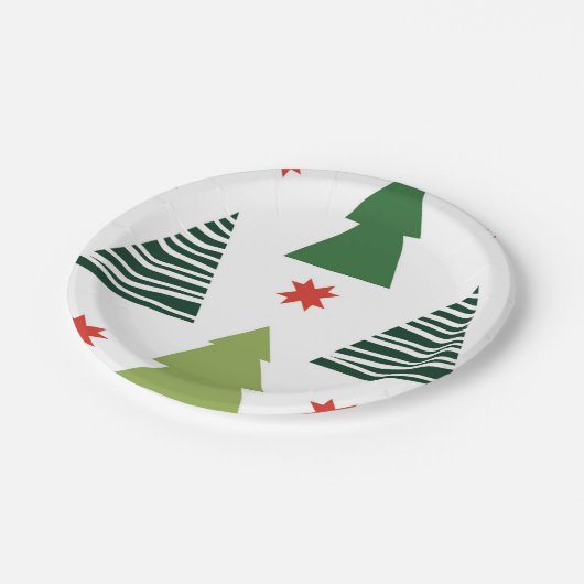 kerstbomen papieren bordje (Gekanteld)