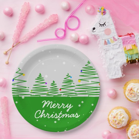 kerstbomen papieren bordje (Feest)