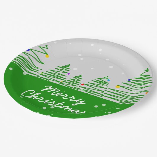 kerstbomen papieren bordje (Gekanteld)