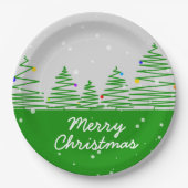 kerstbomen papieren bordje (Voorkant)