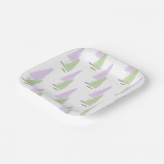 kerstbomen papieren bordje (Gebogen)