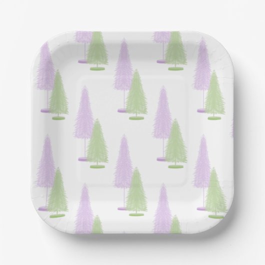 kerstbomen papieren bordje (Voorkant)