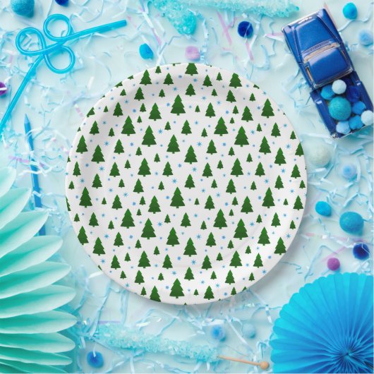 kerstbomen papieren bordje (Feest)