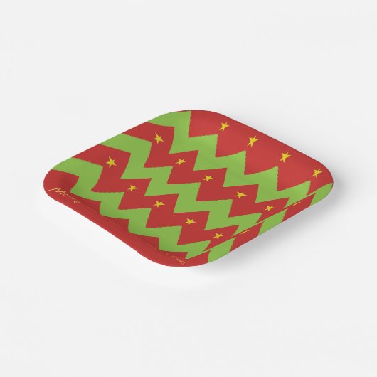 kerstbomen papieren bordje (Gebogen)