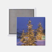 Kerstbomen, Park City, Wastch Mountains, 2 Magneet (Voorkant / Achterkant)