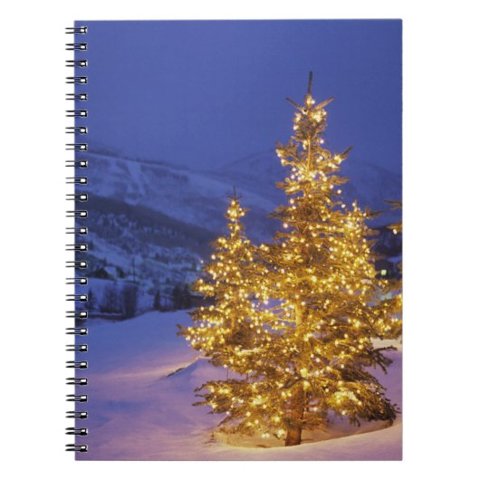 kerstbomen, Park City, Wastch Mountains, Notitieboek (Voorkant)