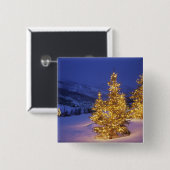 kerstbomen, Park City, Wastch Mountains, Vierkante Button 5,1 Cm (Voorkant /achterkant)