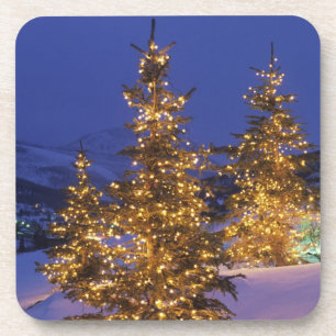 kerstbomen, Park City, Wastgebergte, 2 Bier Onderzetter