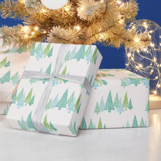 Kerstbomen patroon cadeaupapier (Feestdagen)