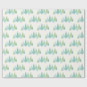 Kerstbomen patroon cadeaupapier (Vlak)