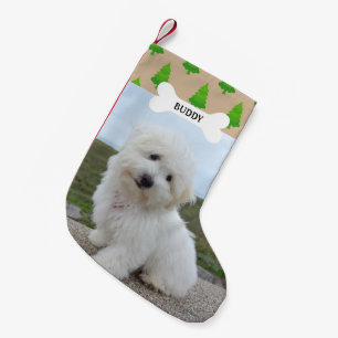 Kerstbomen Patroon Dog Bone Pet Foto Kleine Kerstsok