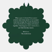 Kerstbomen Patroon Foto Red Joy Ornament Kaart (Achterkant)