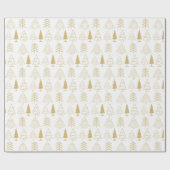 Kerstbomen patroon goud Winter Modern Cadeaupapier (Vlak)
