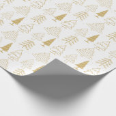 Kerstbomen patroon goud Winter Modern Cadeaupapier (Hoek)