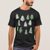 Kerstbomen patroon in het groen t-shirt (Voorkant)
