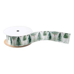 Kerstbomen patroon vakantie satijnen lint