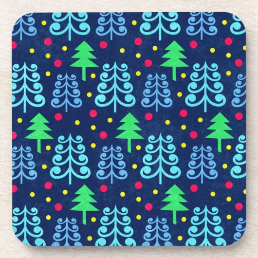 Kerstbomen Pattern Bier Onderzetter (Voorkant)