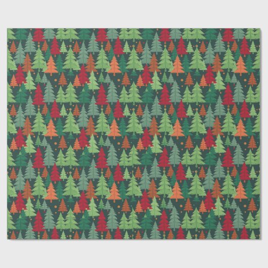 Kerstbomen Pattern Cadeaupapier (Vlak)