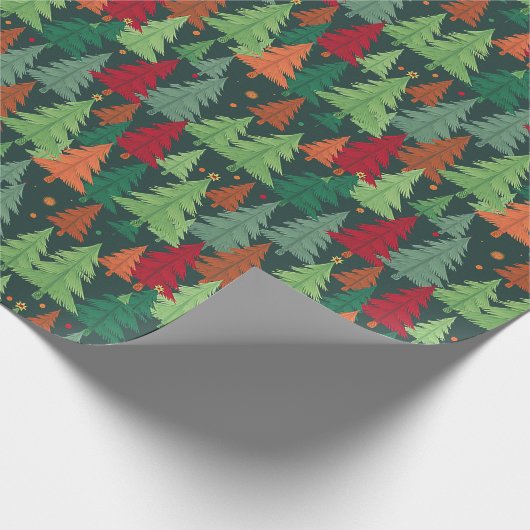 Kerstbomen Pattern Cadeaupapier (Hoek)