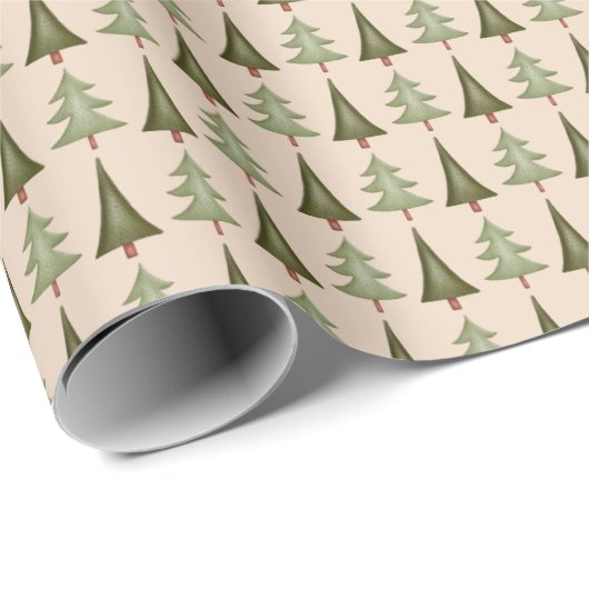 Kerstbomen Pattern Cadeaupapier (Rol Hoek)