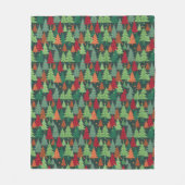 Kerstbomen Pattern Fleece Deken (Voorkant)
