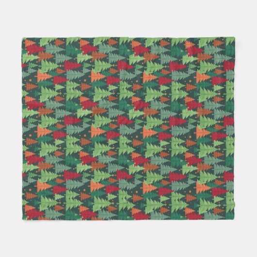 Kerstbomen Pattern Fleece Deken (Voorkant (Horizontaal))