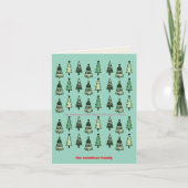 Kerstbomen Personaliseren Naam & Groeten Kaart (Voorkant)