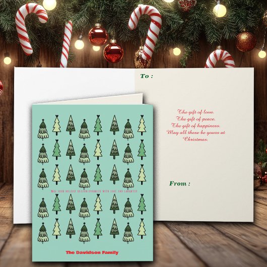 Kerstbomen Personaliseren Naam & Groeten Kaart