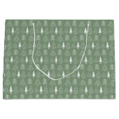 Kerstbomen Pine Natuur Bos Xmas waterverf Groot Cadeauzakje (Voorkant)