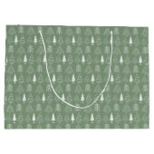 Kerstbomen Pine Natuur Bos Xmas waterverf Groot Cadeauzakje (Achterkant)