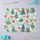 Kerstbomen, Poinsettia's, Holly en Pine Deco Tissuepapier (Craft)