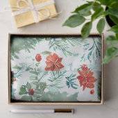 Kerstbomen, Poinsettia's, Holly en Pine Deco Tissuepapier (Geschenk)