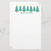 kerstbomen, pointillisme, vakantiekantoorbenodigdh briefpapier (Voorkant / Achterkant)