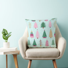 Kerstbomen & Polka Dots Patroon Omkeerbaar Kussen