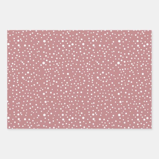 kerstbomen, polka-stippen stoffige roos vakantie inpakpapier vel (Voorkant 3)