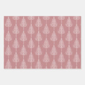 kerstbomen, polka-stippen stoffige roos vakantie inpakpapier vel (Voorkant)