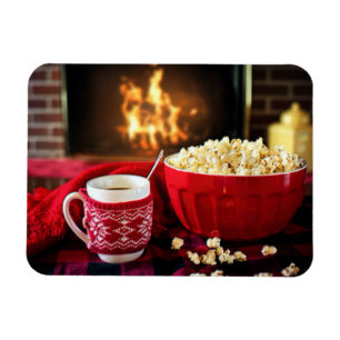 kerstbomen - Popcorn en warme cider Magneet