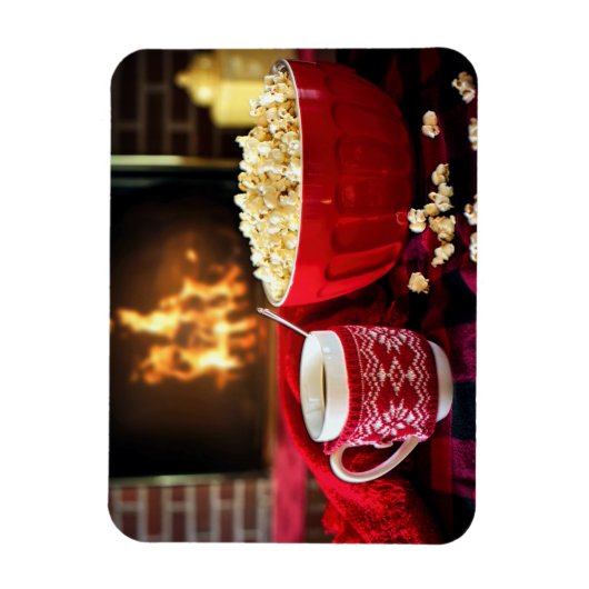 kerstbomen - Popcorn en warme cider Magneet (Verticaal)