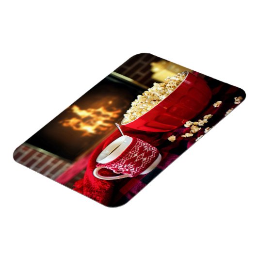 kerstbomen - Popcorn en warme cider Magneet (Linkerzijde)
