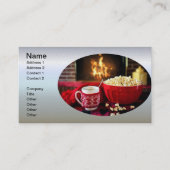 kerstbomen - Popcorn en warme cider Visitekaartje (Voorkant)