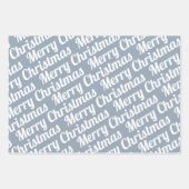 kerstbomen, "pretkerst", stoffig blauw inpakpapier vel (Voorkant 3)