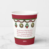 kerstbomen Prettige feestdagen Wreath Personaliser Papieren Bekers (Achterkant)